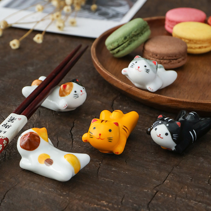 Chopstick Rest Ceramic - 플라잉 캣 세라믹 젓가락 받침대 일본식