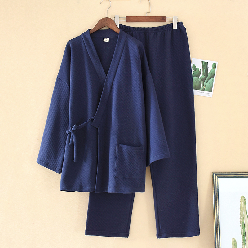 Kimono Yukata Cotton - 남성용 일본 기모노 유카타 잠옷 세트