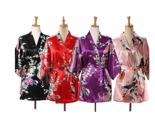 Kimono Yukata Cotton - 레이스업 여성용 공작새 프린트 일본식 기모노
