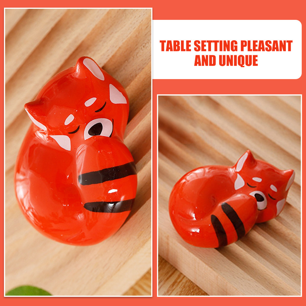 Chopstick Rest Ceramic - 4개 세트 세라믹 젓가락 받침대, 여우