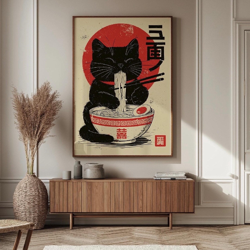 일본풍 고양이 라면 개구리 빨간 우산 스케치 나비 잉어 - Japanese Lifestyle Home 리뷰 및 가격