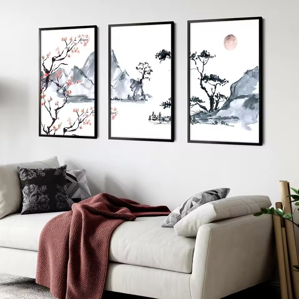 일본식 벚꽃 나무 캔버스 유화 포스터 인쇄 현대 간단한 - Japanese Lifestyle Home 리뷰 및 가격