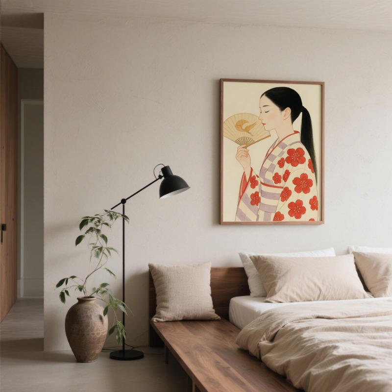 후지산 & 크레인 일본 벽 인쇄 현대 미니멀리스트 풍경 - Japanese Lifestyle Home 리뷰 및 가격